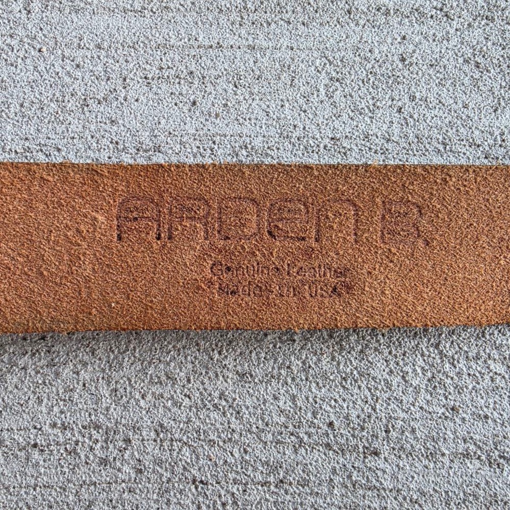 Vintage Arden B Genuine Leather Belt with Ornate Turquoise-Style Buckle - Picture 9 of 9